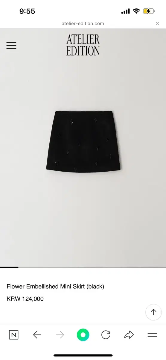 Atelier edition flower mini skirt (black